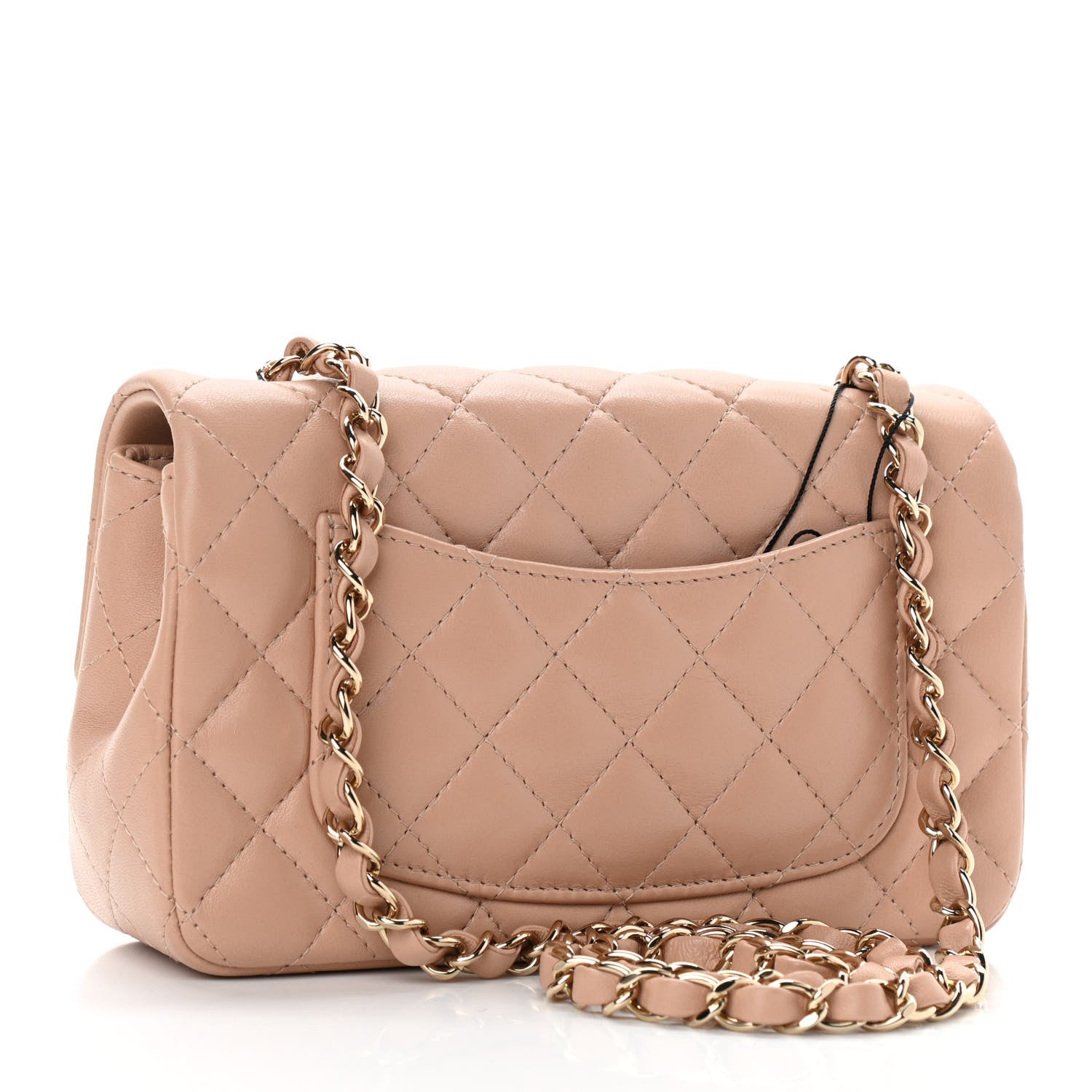 Chanel Lambskin Quilted Mini Rectangular Flap Beige 3 of 11
