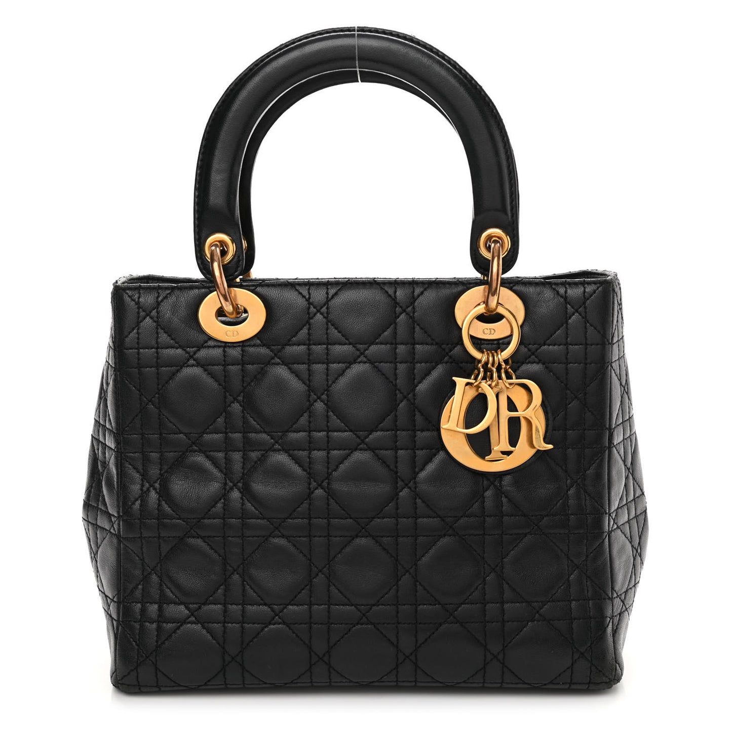Lambskin Cannage Medium Lady Dior Black