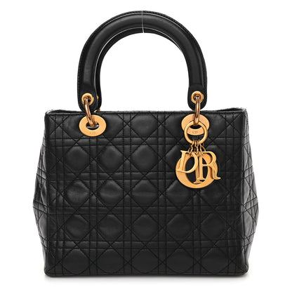 Christian Dior Lambskin Cannage Medium Lady Dior Black 1 of 10