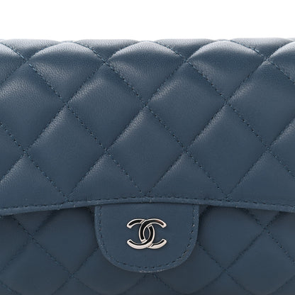 Chanel Lambskin Quilted Flap Cosmetic Case Blue 10 of 11