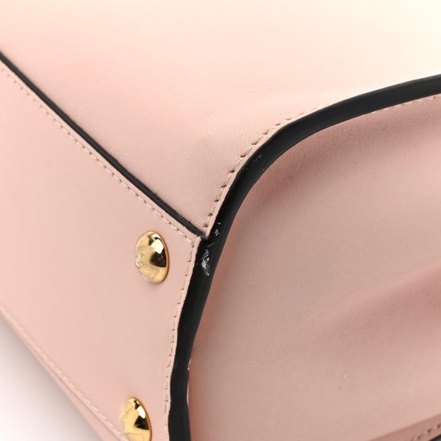 Vitello Seta Canvas FF Embroidered Mini Peekaboo Iconic Satchel Rosa Confetto