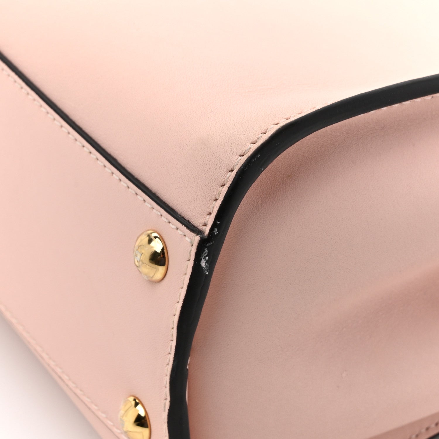 Fendi Vitello Seta Canvas FF Embroidered Mini Peekaboo Iconic Satchel Rosa Confetto 17 of 17