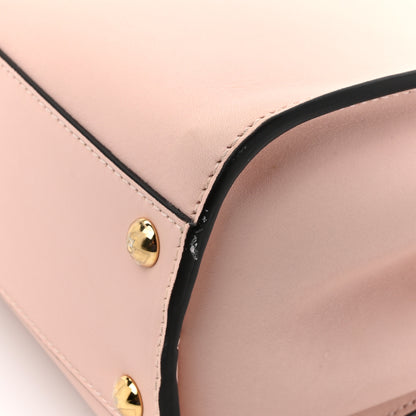 Fendi Vitello Seta Canvas FF Embroidered Mini Peekaboo Iconic Satchel Rosa Confetto 17 of 17