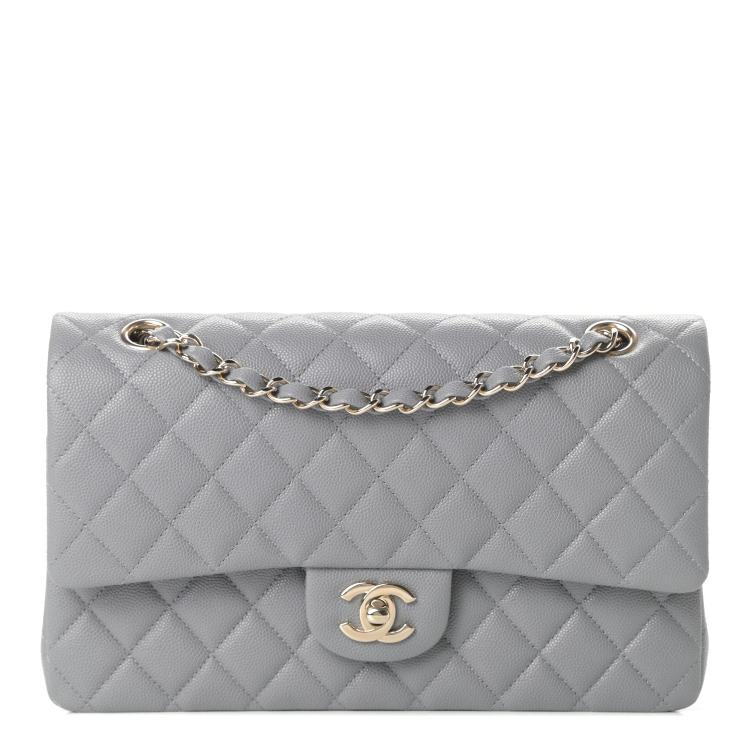 Chanel Caviar Quilted Medium Double Flap Grey 1 of 11