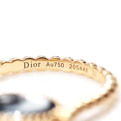Christian Dior 18K Yellow White Gold Diamond Black Onyx Mother of Pearl Rose Celeste Ring 52 6 6 of 7