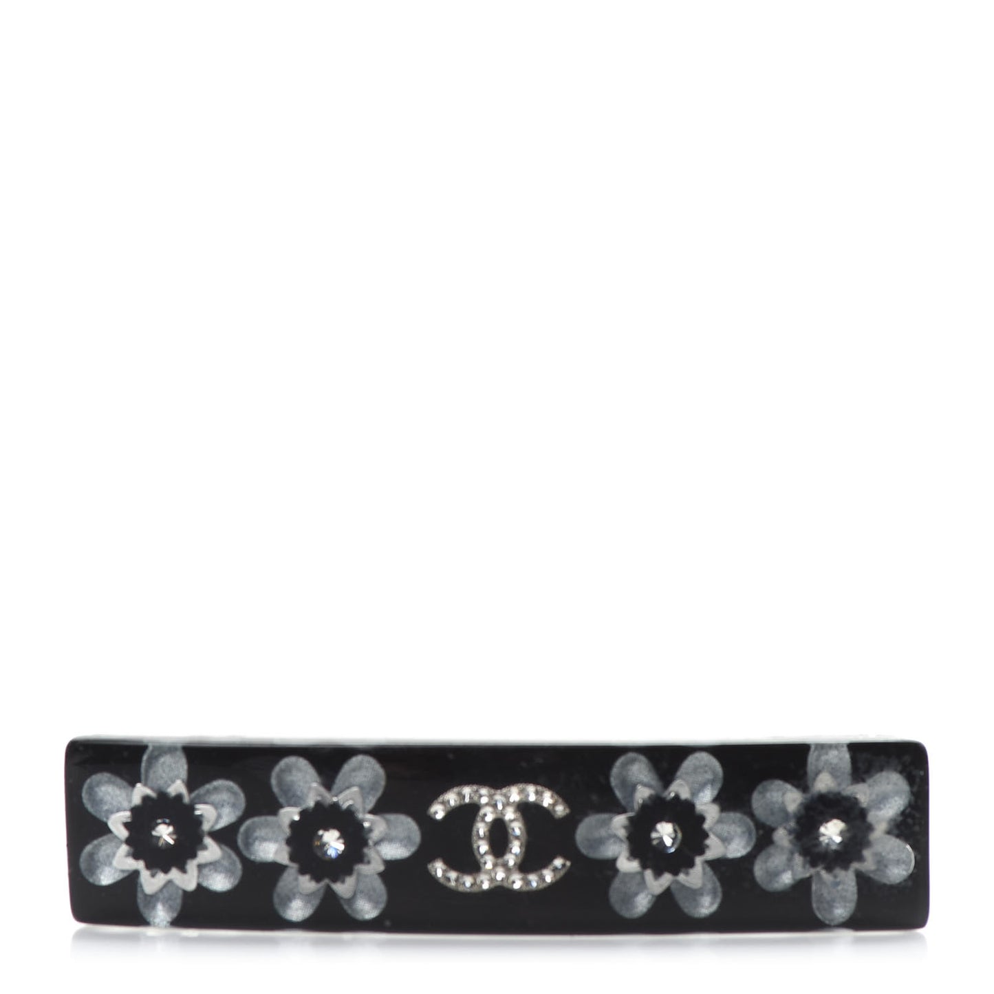 Crystal CC Hair Clip Barrette Black