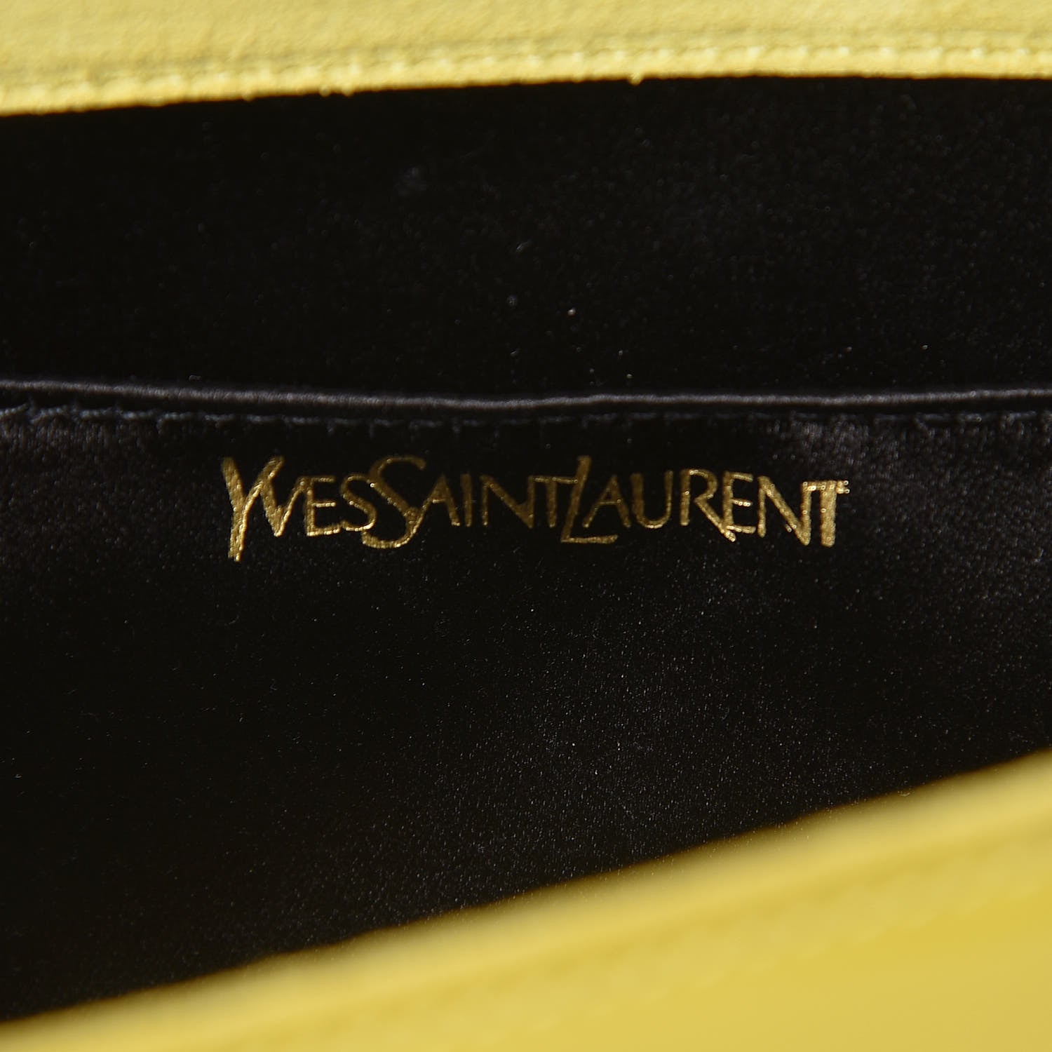 Saint Laurent Patent Calfskin Monogram Large Belle De Jour Clutch Yellow 6 of 7
