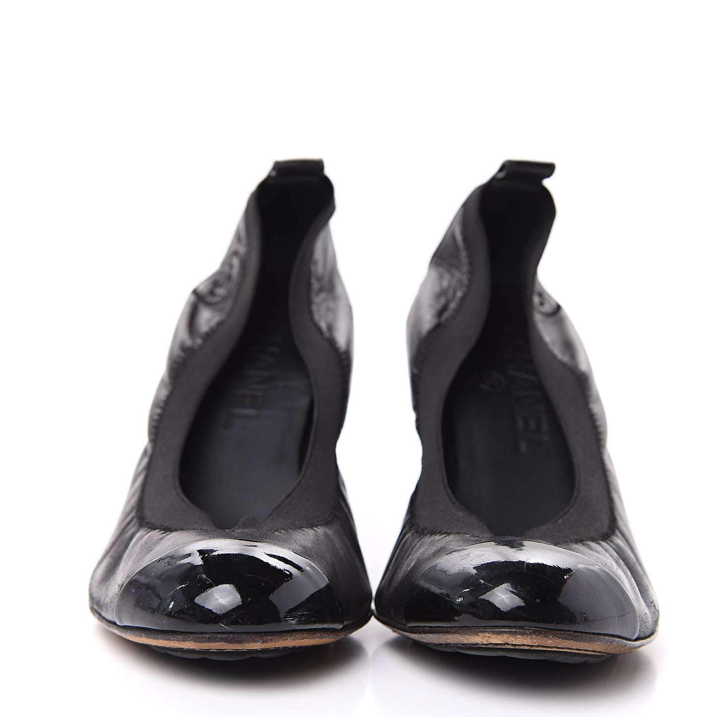 Lambskin Patent CC Elastic Pumps 38 Black