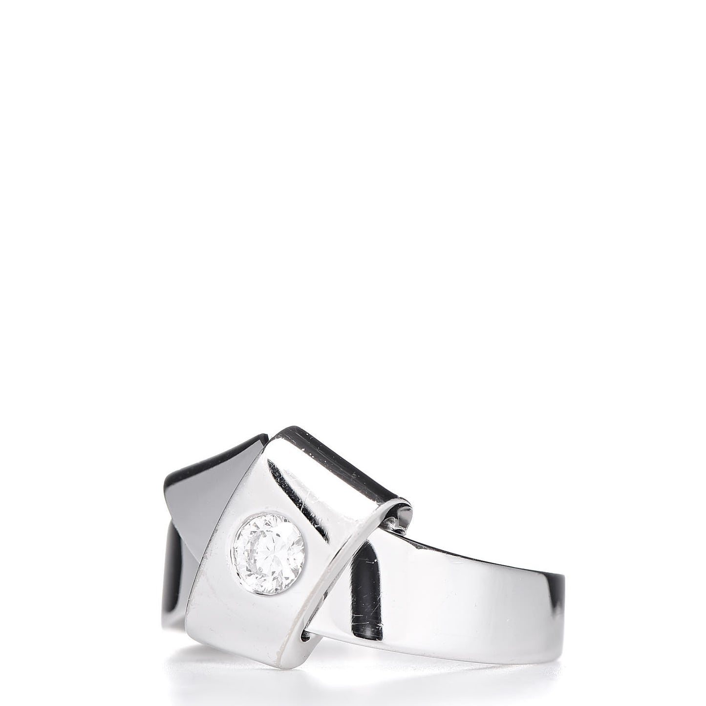 18K White Gold Diamond Knot Ring 51 5.75