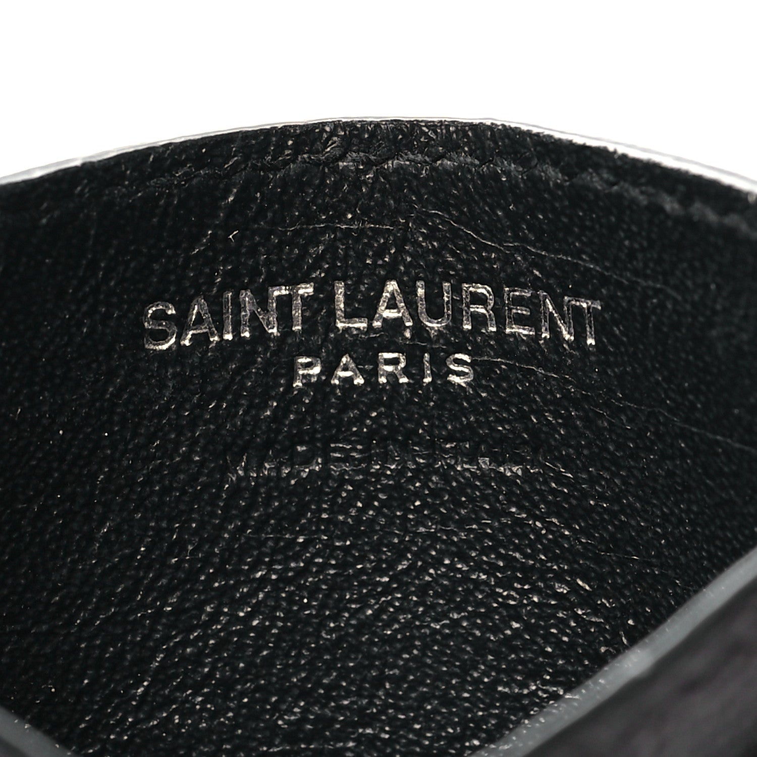 Saint Laurent Grain De Poudre Matelasse Chevron Monogram Credit Card Case Black 6 of 9