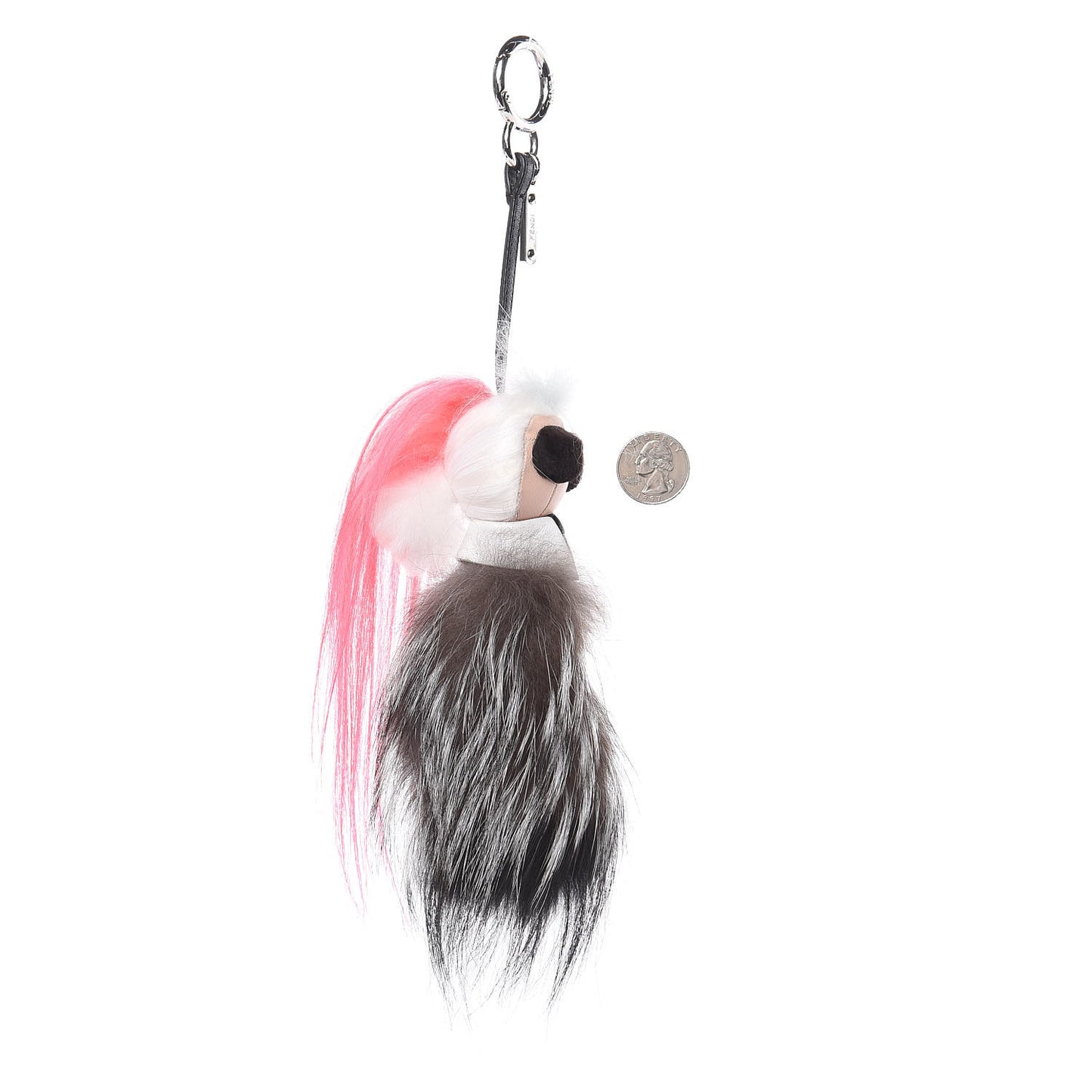 Mink Fox Goat Fur Mini Karlito Bag Charm Pink