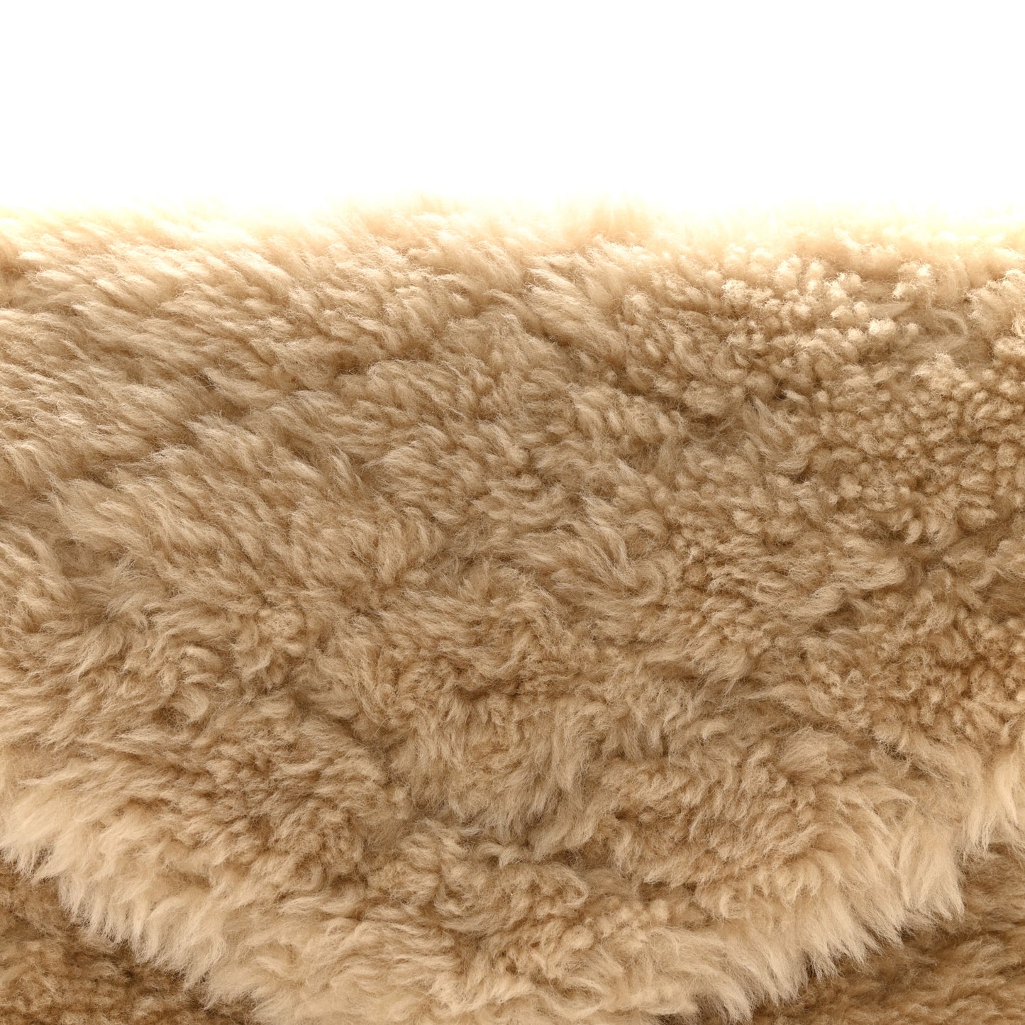 Shearling Lambskin Quilted Sade Puffer Envelope Clutch Natural Beige