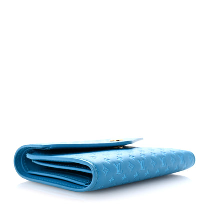 Louis Vuitton Calfskin Nanogram Embossed Victorine Wallet Bleu 4 of 6