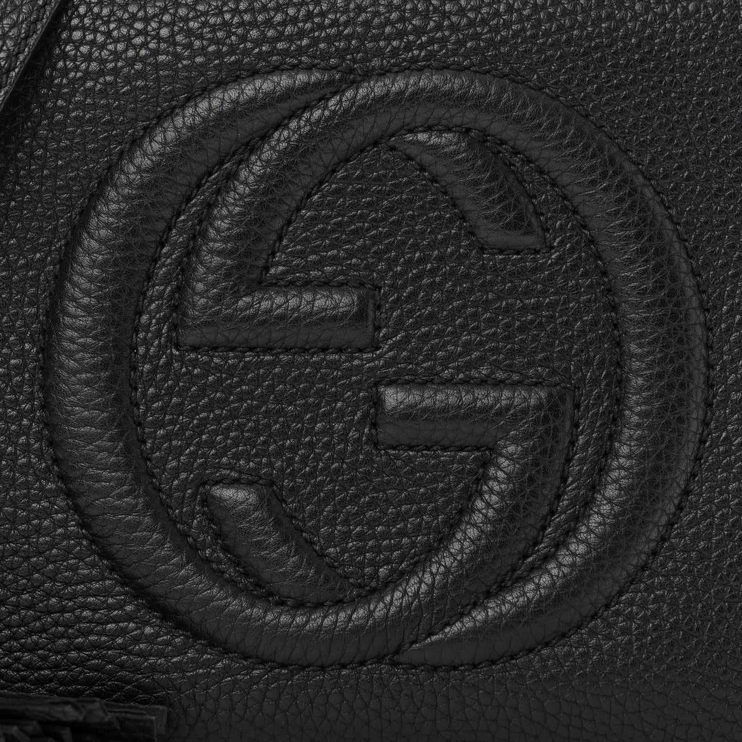 Pebbled Calfskin Small Soho Disco Bag Black