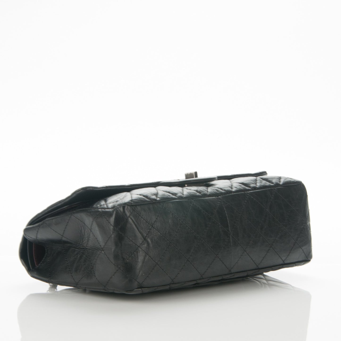 Aged Calfskin Quilted 2.55 Reissue 227 Flap Black