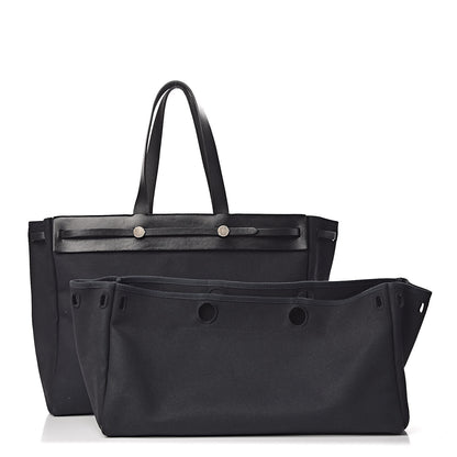 Hermes Toile Vache Hunter Herbag Cabas MM Black 1 of 20