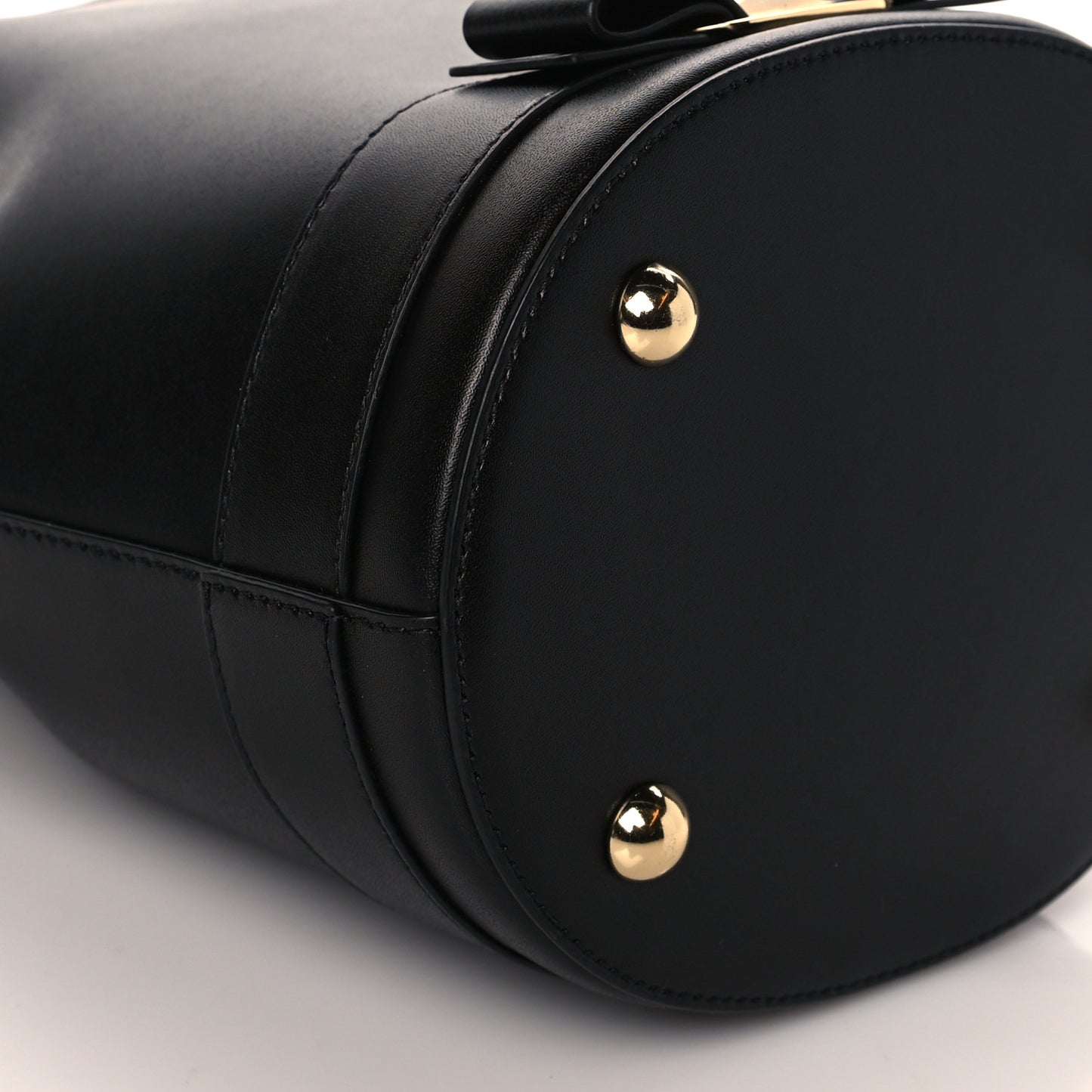 Calfskin Vara Bow Bucket Bag Black