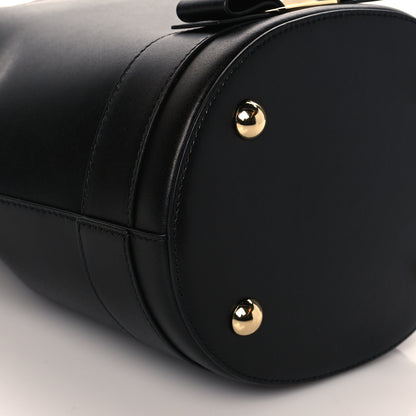 Salvatore Ferragamo Calfskin Vara Bow Bucket Bag Black 7 of 8