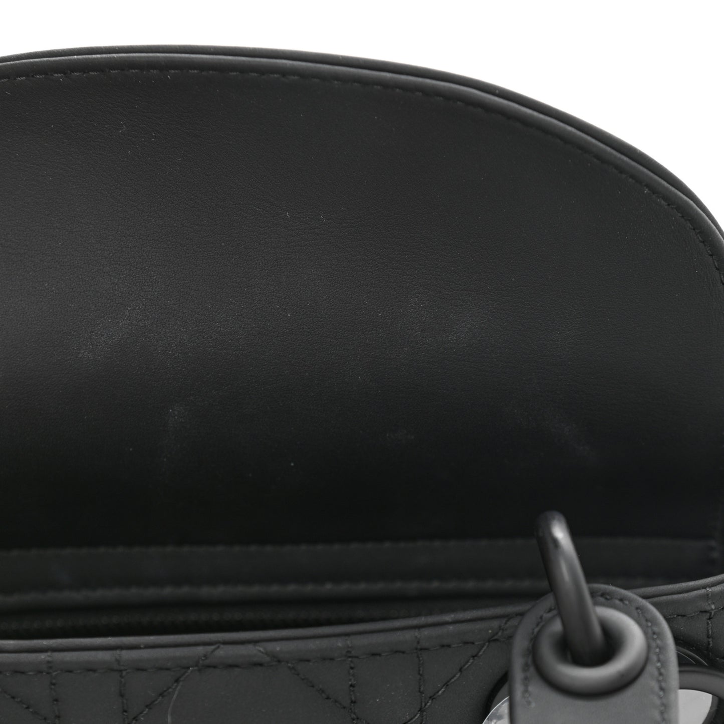 Ultra Matte Calfskin Cannage Mini Lady Dior Black