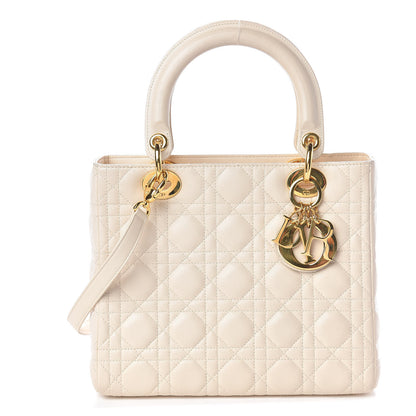 Christian Dior Lambskin Cannage Medium Lady Dior Light Beige 1 of 18