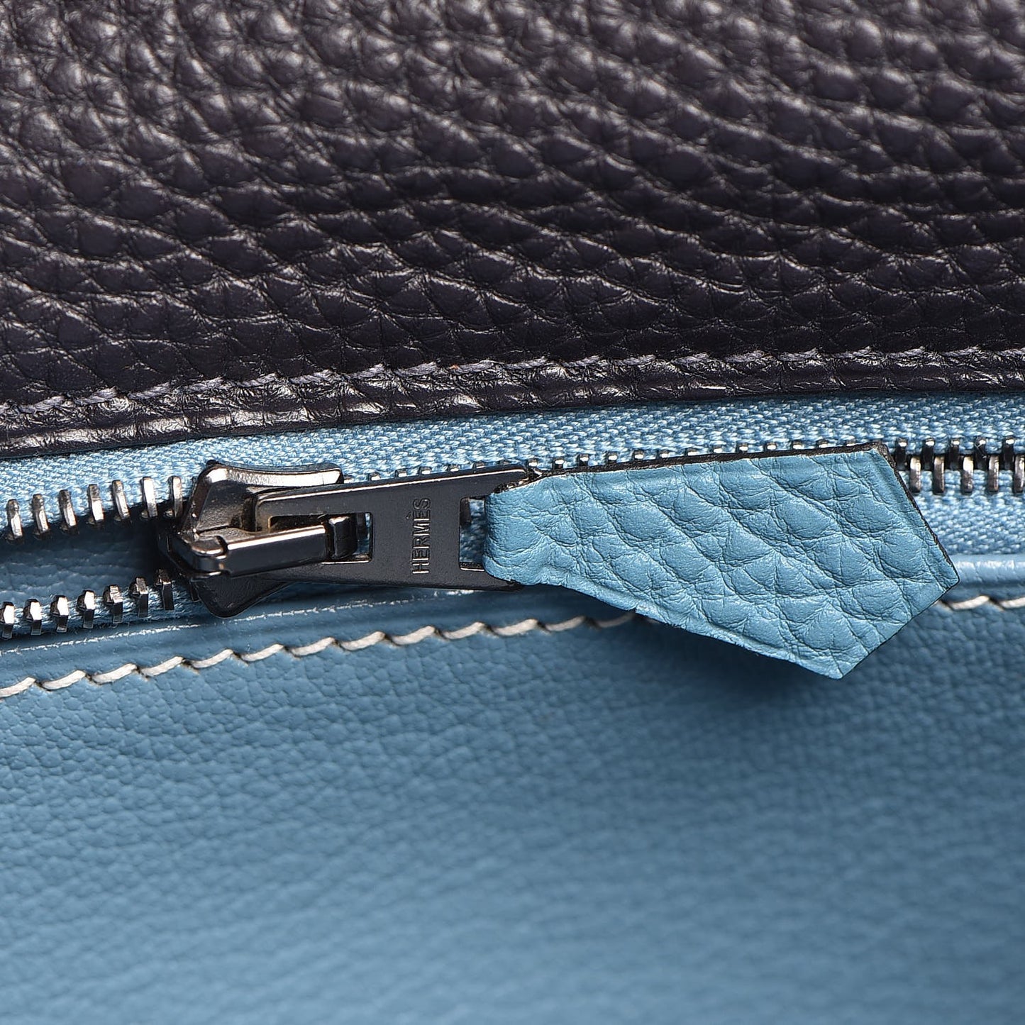 Togo Bi-Color Kelly Retourne 28 Indigo Blue Jean