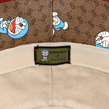 Gucci X DORAEMON Mini Vintage GG Supreme Monogram Textured Dollar Calfskin Bucket Hat L Beige Cherry Red 8 of 10