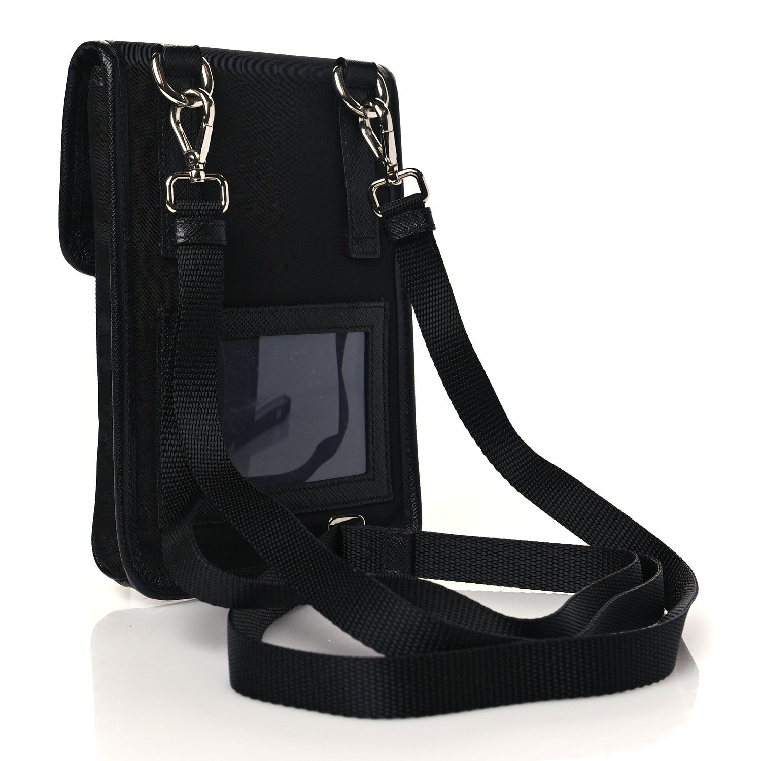 Prada Tessuto Nylon Saffiano Phone Case Crossbody Black 3 of 10