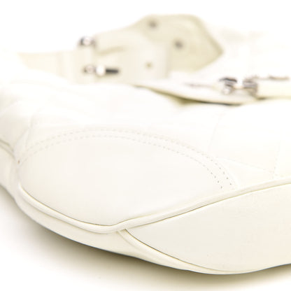 Burberry Calfskin Quilted Brook Hobo White 8 of 14