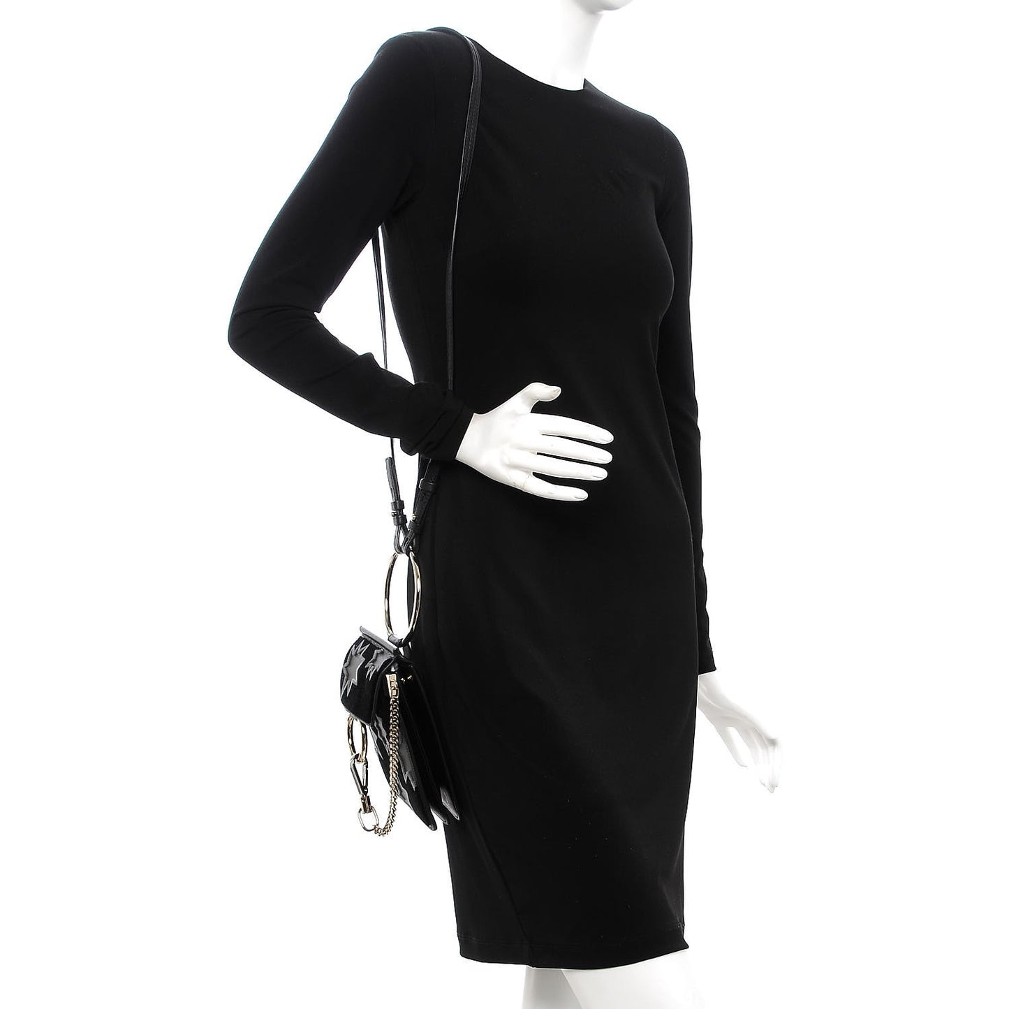 Velvet Calfskin Star Mini Faye Bracelet Bag Black