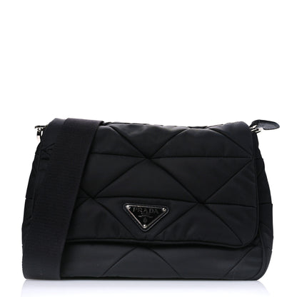 Prada Re-Nylon Quilted Padded Flap Shoulder Bag Black 1 of 10