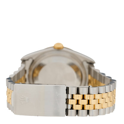 Rolex Stainless Steel 18K Yellow Gold Diamond 36mm Oyster Perpetual Datejust Watch White Roman 16233 3 of 4