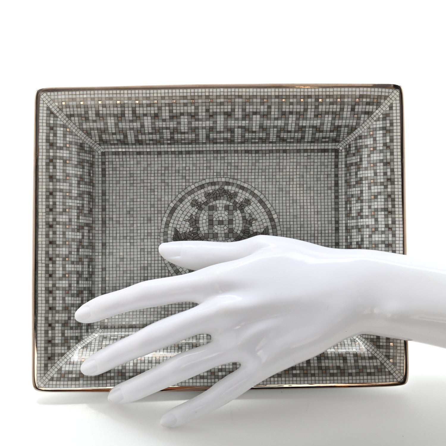 Hermes Porcelain Mosaique Au 24 Platine Change Tray 2 of 6