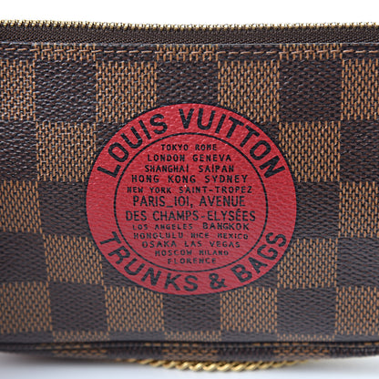 Louis Vuitton Damier Ebene Complice Trunks and Bags Mini Pochette Accessories Red 8 of 9