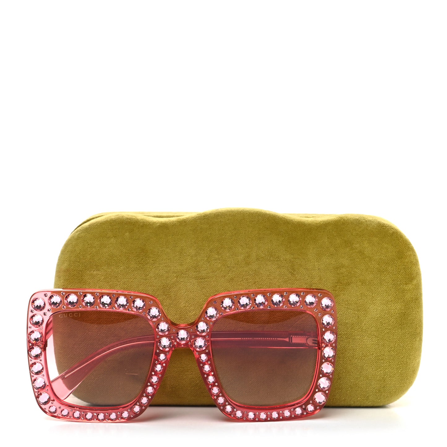 Acetate Crystal Oversize Sunglasses GG0148S Pink