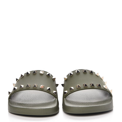 Valentino Garavani Rubber Rockstud Slide Sandals 36 Oasis 3 of 9