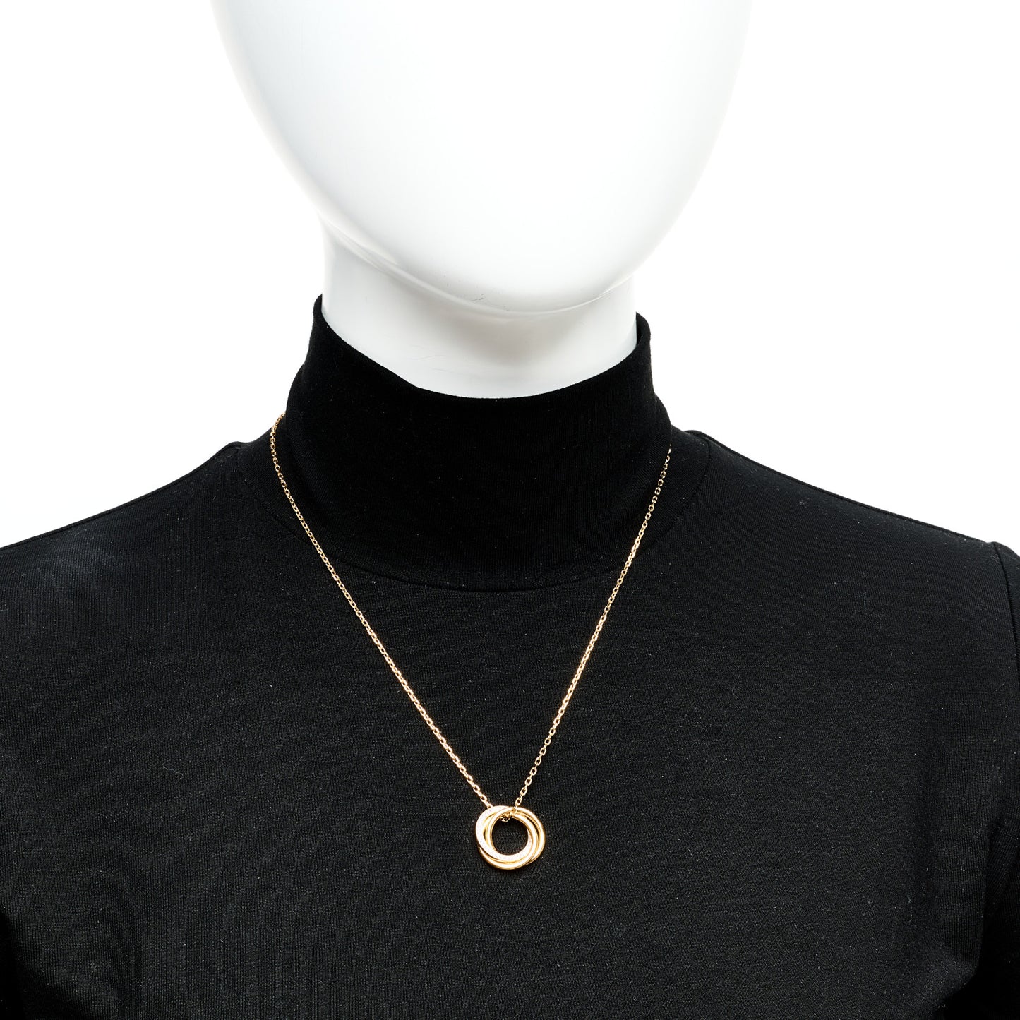 18K Pink Gold Pink Sapphire Trinity Pendant Necklace