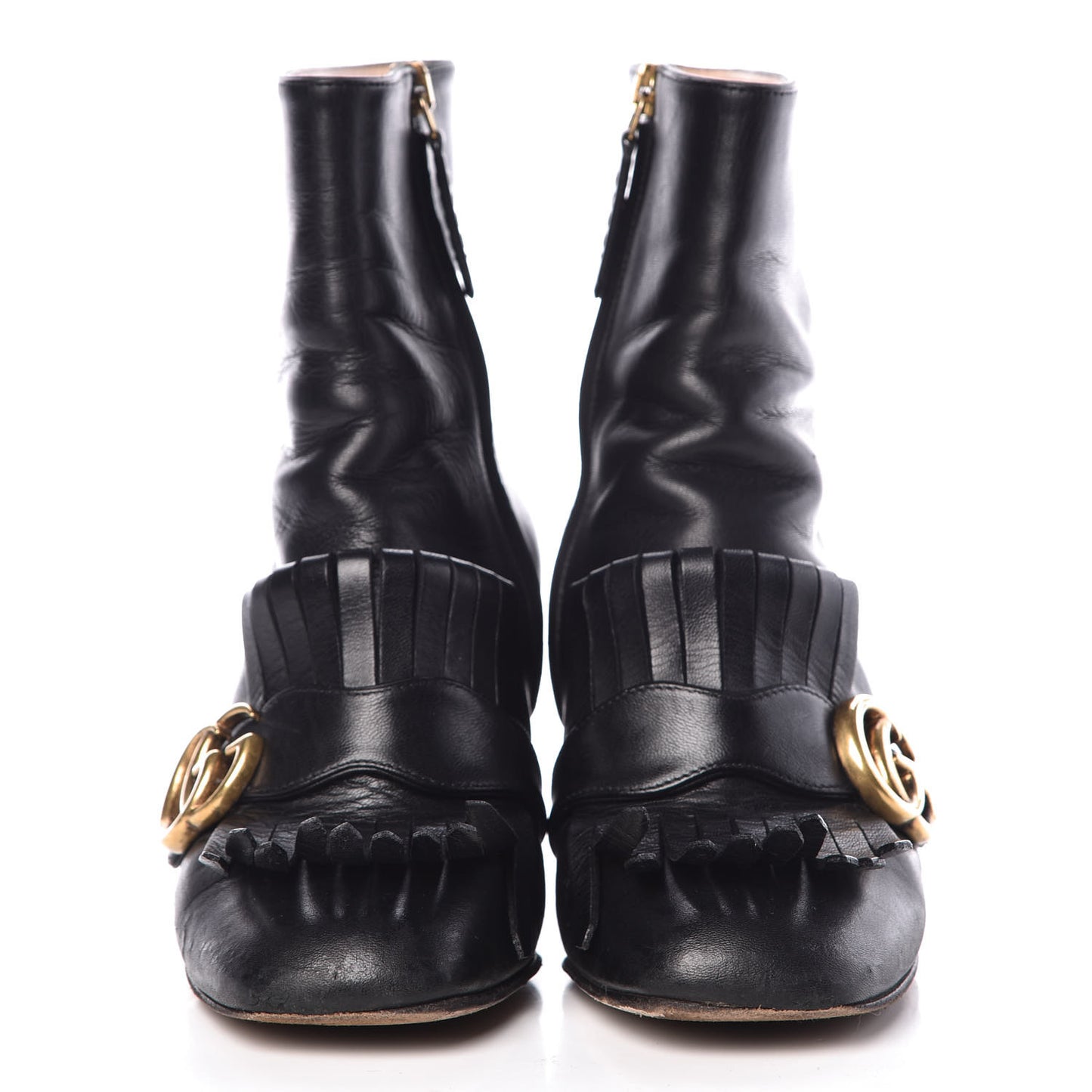 Malaga Kid GG Marmont Fringe 75mm Ankle Boots 35.5 Black