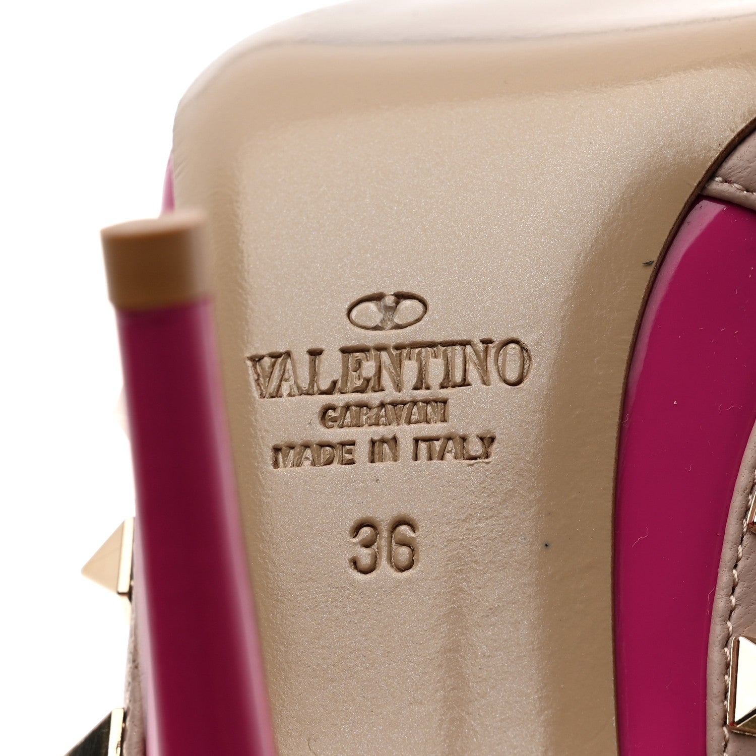 Valentino Garavani Patent Nappa Rockstud Ankle Strap 100mm Pumps 36 Fuxia Poudre 7 of 8