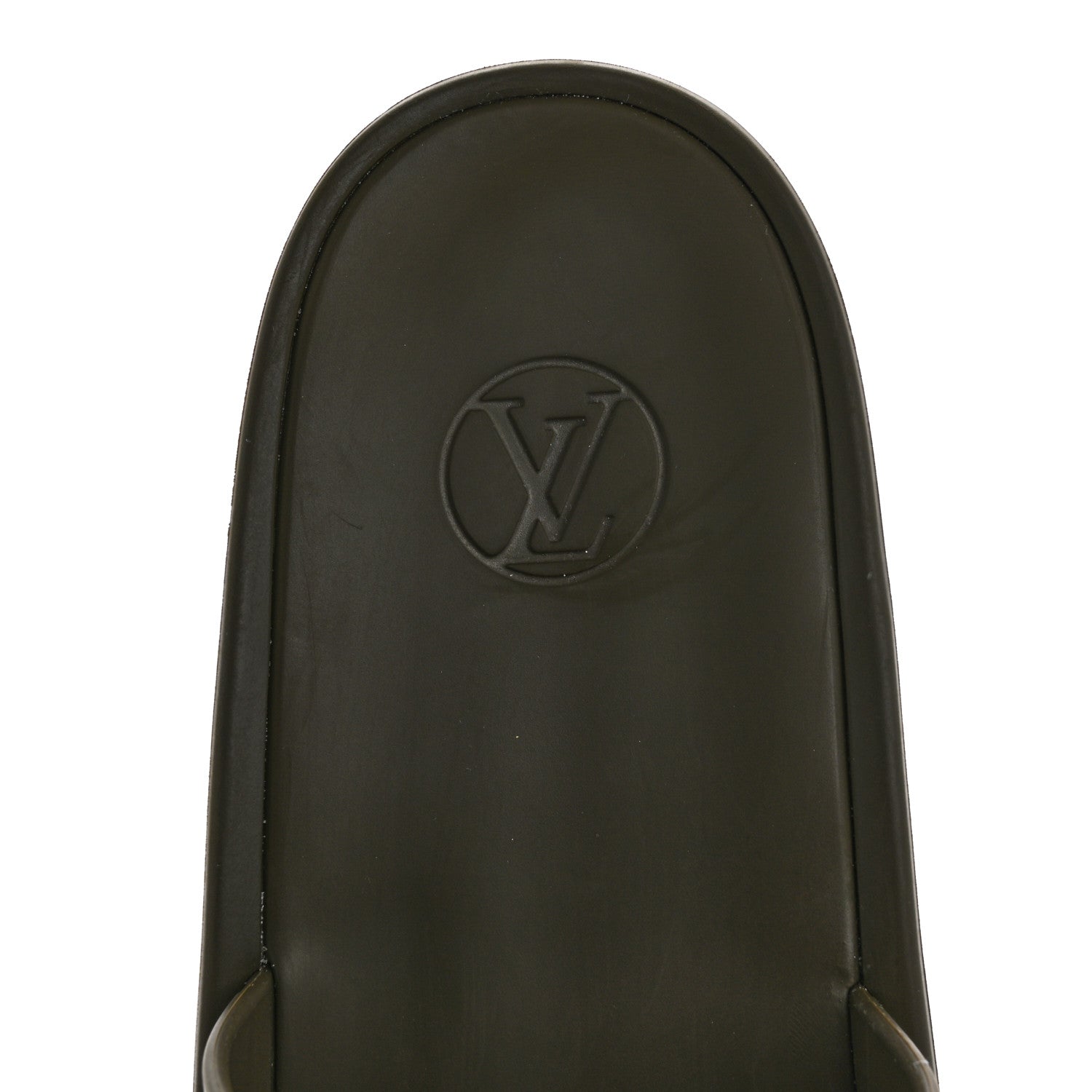 Louis Vuitton Rubber Monogram Embossed Sunbath Flat Mule 37 Kaki 7 of 9