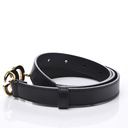 Gucci Calfskin Pearl Double G 20mm Belt 85 34 Black Cream 4 of 6