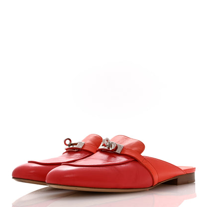 Hermes Goatskin Oz Mules 38 Rose Jaipur Feu 3 of 12