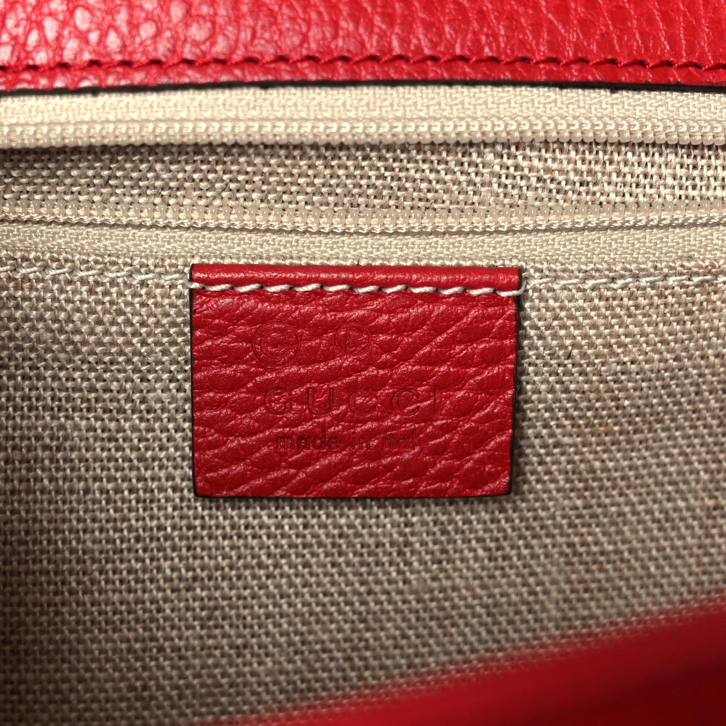 Dollar Calfskin Interlocking G Shoulder Bag Red