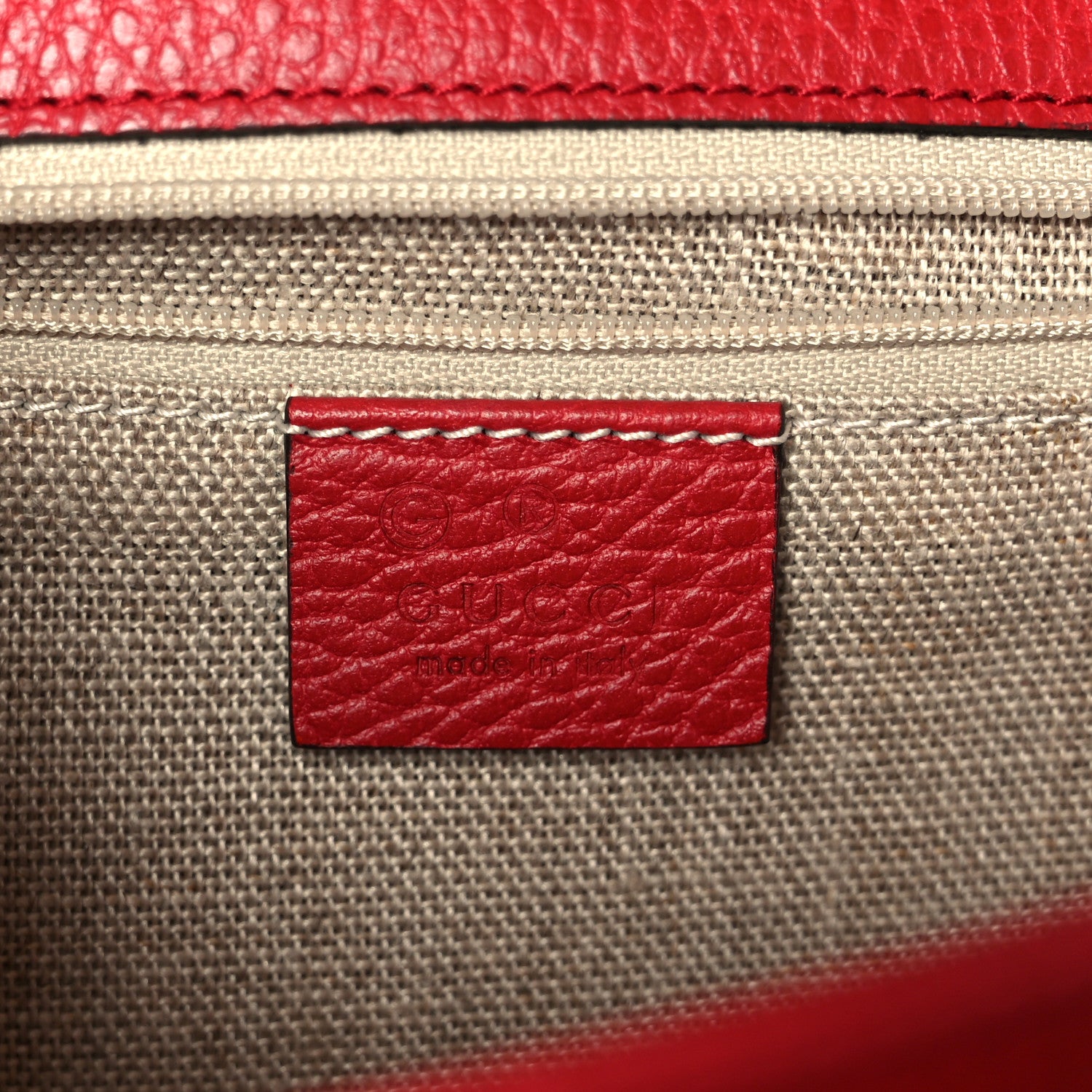 Gucci Dollar Calfskin Interlocking G Shoulder Bag Red 6 of 11