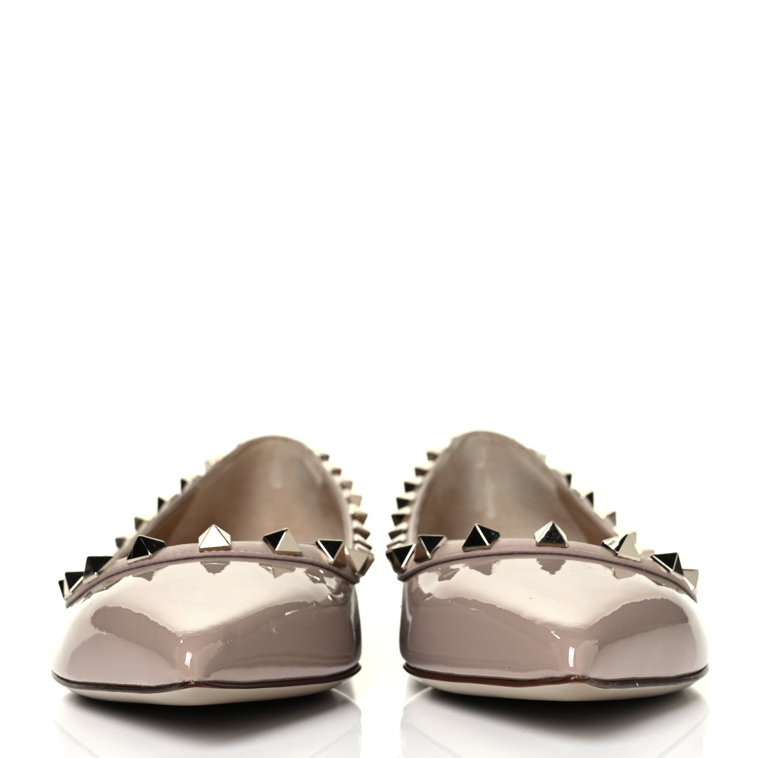 Valentino Garavani Patent Rockstud Ballerina Flats 37 Poudre 2 of 9