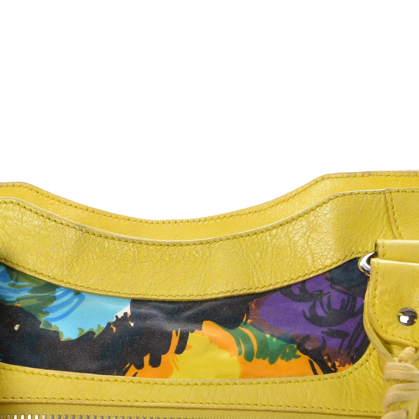 Agneau Canvas Floral Giant 21 Silver Hardware City Bouton D or