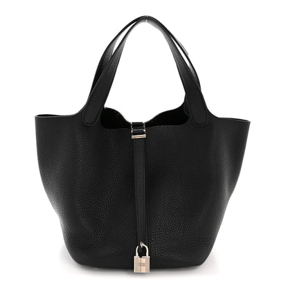 Hermes Taurillon Clemence Picotin Lock 22 MM Black 1 of 15