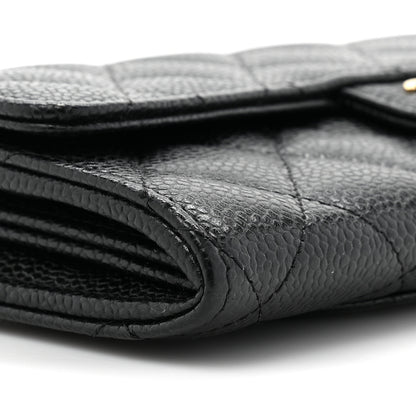 Chanel Caviar Quilted Large Gusset Flap Wallet Black 13 of 14