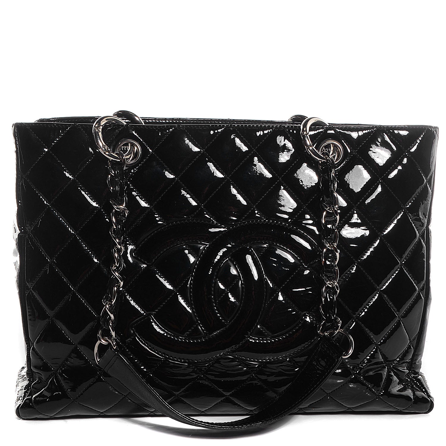 Chanel Patent Grand Shopping Tote GST Black 1 of 7
