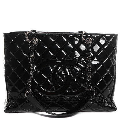 Chanel Patent Grand Shopping Tote GST Black 1 of 7