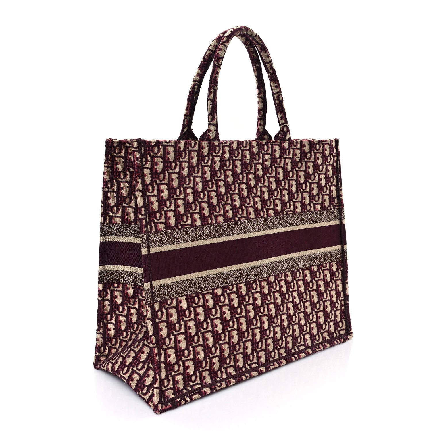 Christian Dior Oblique Large Book Tote Burgundy Multicolor 2 of 13